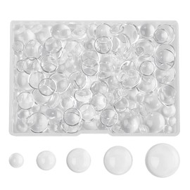 BEEFLYING 150 Pcs Glass Dome Cabochons Mixed Sizes Transparent Glass Cabochon for Photo Pendant Craft Jewelry Making