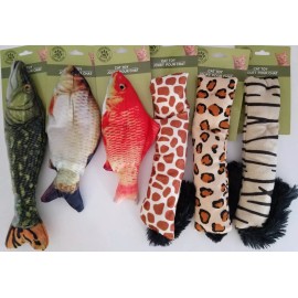 Greenbrier Kennel Club Plush Kitten Cat Toys Fish and Animal Legs-Tails, Rattles, 1/Pk, Select: Type - Leopard Leg-Tail