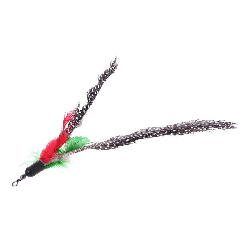 5PCS Handmade Natural Feather Cat Toy Da Bird Refills Interactive
