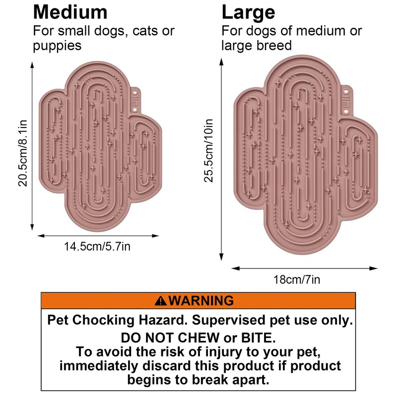 OHMO-Cactus Lick Mat for Dogs and Cats(2 Pack) Easy to
