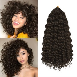 UENOKIPS Gogo Curl Crochet Hair Pure Protein Fiber 12 Inch 8 Packs Pre Looped twisted Short Curly Crochet Hair for Women Deep Ocean Water Wave Beach Curl Twist Braiding Hair Extensions (12inch 4#)