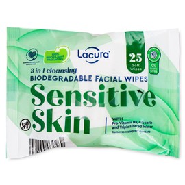 Lacura Sensitive Skin Facial Wipes 25 Pack