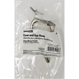 Satin Nickel Coat and Hat Hook