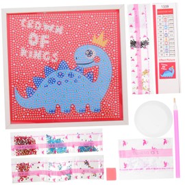 Operitacx Canvas Diamond Art Dinosaur Kit Craft Kit for Boys and Girls Beginners Relaxing Activity Decor for Living Room