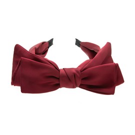axy Headband with Large Bow 20 cm x 6.5 cm Satin Covered – Beautiful Women's Headband Hair Accessories Hair Band HRS5 (Red)