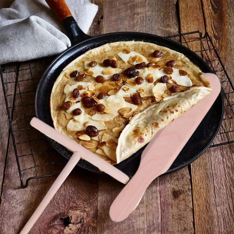 2 Pzs Espátula Para Crepas Palitas Creperas Cocina Natural Natural