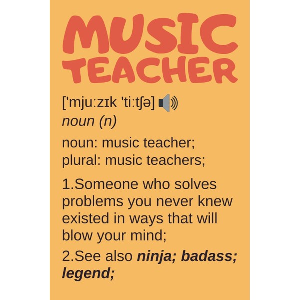 Music Teacher Gifts: Blank Lined Notebook Journal Diary Paper, a