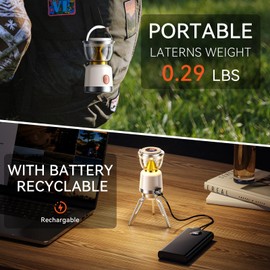 Camping Lantern, Aluminum Alloy Battery Powered Camping Lights, 5 Modes Battery Operated Lantern，Portable Flashlight for Power Outages, Emergency, Hurricane, Hiking