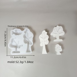 Silikonformen Gießformen Frühling, 3 Stück Baum Silikonform Frühling Gießform Baum Gipsformen zum Gießen Baum Gießformen Silikon Frühling Silikon Gießform Kerzenform für Kerzen Gips (A)