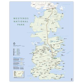 Westeros Map National Park Style 16x20 Poster