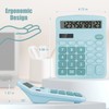 HUTUDD Desktop Calculator, Light Blue Calculator Big Buttons, 12-Digits Large