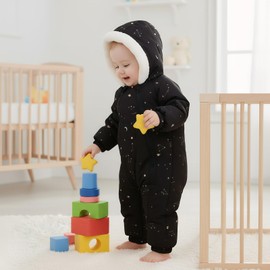 WYTbaby Baby Snowsuit Winter Hooded Snow Suit Thick Outfits Toddler Snowsuits for Baby Girls Boys 18-24 Months