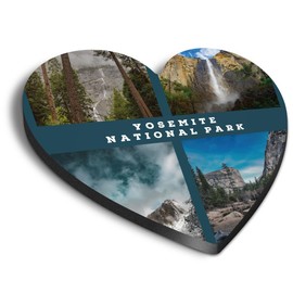 1x Heart MDF Magnet 6cm - Yosemite National Park USA - Fridge Locker Office Whiteboard Toolbox #63355