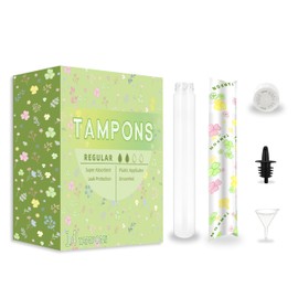 14 Pack Tampon Flasks for Liquor (21oz Total), Hidden Flask for Women, Hidden Alcohol Container，Plastic Flasks for Nightclubs, Cruises and Sports Events-Includes Spout & Funnel