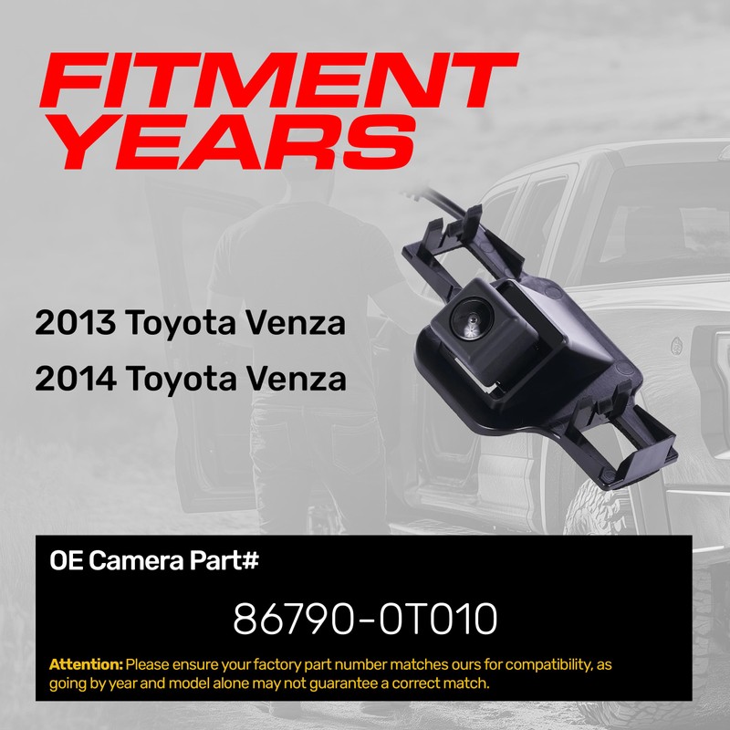 Master Tailgaters Replacement for Toyota Venza (2013-2014) Backup Camera OE