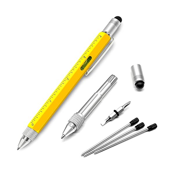 BIIB Stocking Stuffers Gifts for Men, 6 in 1 Multitool Pen, Unique Gifts for Dad, Cool Gadgets for Men, Tools Christmas Gifts for Men, Dad, Father, Him, Husband, Grandpa, DIY Handyman