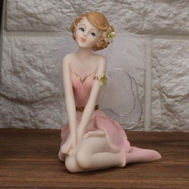 Angel Figurine Ornament, Beautiful Handmade Resin Craft Angel Figures with Wings Home Bedroom Decoration, 11.5 x 6.5 x 10.7 cm