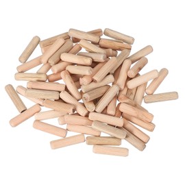 PATIKIL Wooden Dowel Pins 3/8" x 1-9/16" (10mm x 40mm) Straight Dowel Rods Wood Fluted Dowels Rods for Crafts Furniture DIY Hardwood Count 120