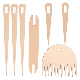 Smavles Weaving Shuttle Pack of 4 Weaving Tools, Wooden Weaving Shuttle, Wood Hand Loom, for Knitting Needle, Carpet Making of Craft Tools (7-Piece Set)
