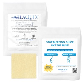 AllaQuix Stop Bleeding Gauze Pads – (2"x2") | Hemostatic Wound Dressing for Cuts & First Aid Kits | Sterile, Drug-Free, Fast Clotting Pads