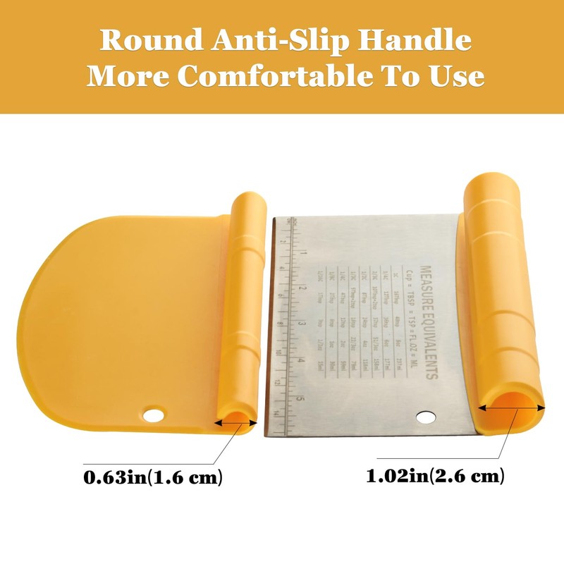 Sunmei Bowl Spatula & Bench Scraper Set, 2-in-1 Multipurpose Kitchen