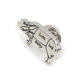 Butcher Cow Steak Steer Chef Cook Map Brooch Lapel Pin