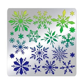 BENECREAT 1 Piece Stencil Sheet Snow Crystal 6.2 x 6.2 inch Stainless Steel Drawing Template Alloy Notebook Drawing Album Recycling DIY Craft Handmade Material