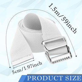 Geyoga 12 Pcs Gait Belt Transfer Belt for Senior 60 Inch Transfer and Walking Assistance with Metal Buckle, Cotton Soft Belt Holder - Homecare, Caregiver, Nurse, Therapist (White)