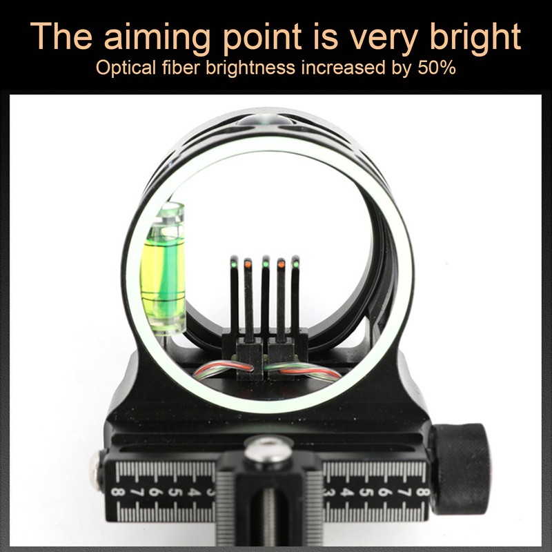 5 Pin Bow Sights Long Bar Archery Compound Bow Sight