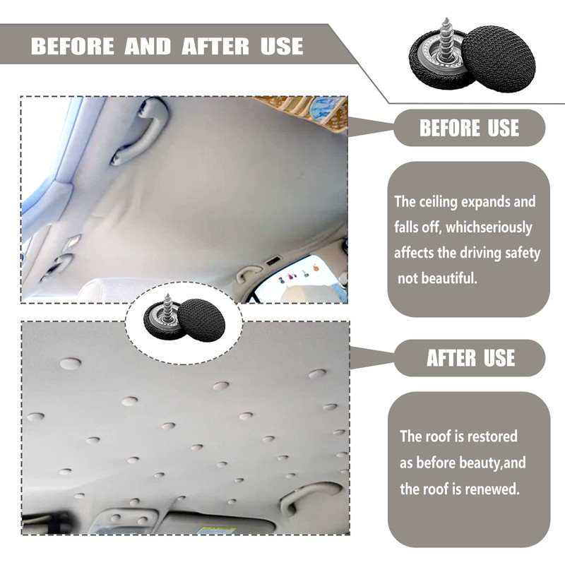 60PCS Car Roof Headliner Repair Kit, Auto Roof Snap Rivets