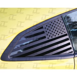 Decal Concepts American Flag Rear Quarter Window Accent Decal Kit - Fits Camaro (2016-2022) (Flat Back)