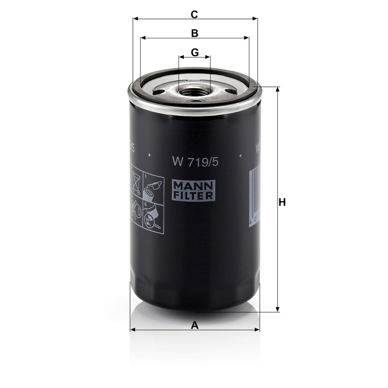 Mann-Filter W 719/5 Spin-on Oil Filter