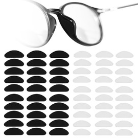 NEPAK 30 Pairs Eyeglass Nose Pads,Eye Glasses Nose Pads Non Slip,Silicone Nosepads for Glasses, Sunglasses, and Eye Wear(Clear + Black,1mm)