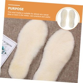 FRCOLOR 1 Pair Unisex Warm Wool Insoles for Shoes Cozy Thick Felt Inner Soles for Winter Comfort Reduces Foot Fatigue for Casual Shoes Boots