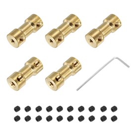 MECCANIXITY 5 Pack 2mm to 3mm Brass Shaft Coupling Joint Connector with Screws and Hex Wrench Flexible Motor Shaft Coupler for Car Wheels Tires Shaft Motor