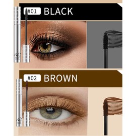 Mascara for Older Women 60 Plus,2 Pcs Brown Waterproof Volumizing Prime Mascara for Mature Women Volume and Length Long Lasting with Thinning Lashes Hypoallergenic Eyelash Makeup for Sensitive Eyes-02