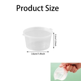 200 Pack 1 oz Clear Plastic Containers with Lids - Leakproof Disposable Mini Cups for Condiments, Dips, Salad Dressing, Pudding, Soufflé & Jello Shots | Bulk Small Storage Containers