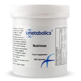 Metabolics Nutrimax (Pot of 180 Capsules) | Multivitamin & Mineral Complex with 25+ Ingredients | Nothing Added & Made in The UK