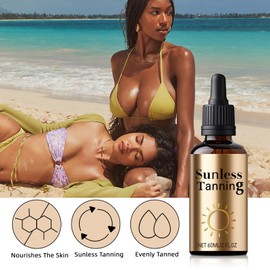 Sunless Tanning Drops, Melanin Glow Drops for Face and Body, Tans Without Sun, Promotes Natural Skin Tone, Unisex for All Skin Types - Achieve Natural Sun-Kissed Glow Without Sun Exposure 60ML