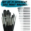 Acrylic Hobby Miniature Paint Brushes - 15 Precision Model Painting