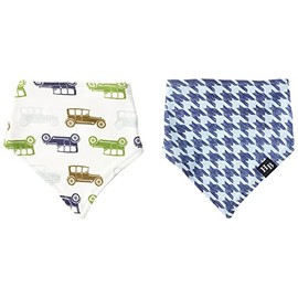 Hudson Baby Unisex Baby Cotton Bandana Bibs, Car, One Size