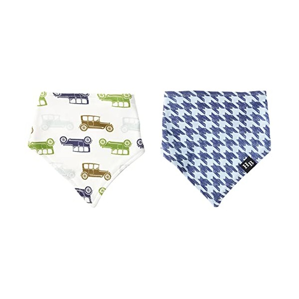 Hudson Baby Unisex Baby Cotton Bandana Bibs, Car, One Size
