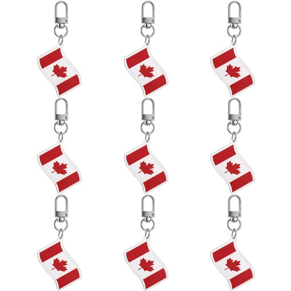 Guiqulai 9 Pcs Canada Keychain, Maple Leaf Keychain Canada Souvenirs
