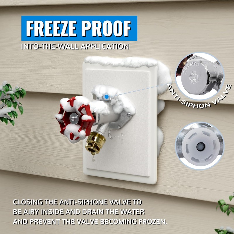 SUNGATOR Push Fit Frost Free Sillcock, 10" Anti-Siphon Hydrant, 3/4-Inch