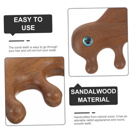 Baluue Green Sandalwood Rabbit Massage Comb Detangling Hair Combs Scalp Massage Brush