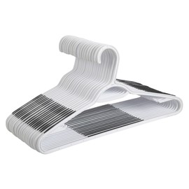 Finnhomy 50 Pack Plastic Hangers, Durable Clothes Hangers with Non-Slip Pads, Space Saving Easy Slide Organizer, Clothes Hanger for Bedroom Closet Wardrobe, Great for Shirts, Pants, Scarves