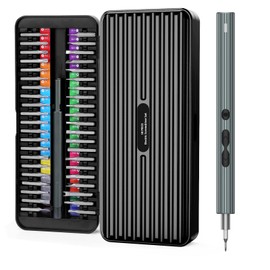 ORIA Electric Screwdriver Set, Rechargeable Cordless Screwdriver 58 in 1 Precision Repair Tool Kit with 50 Bits LED Lights Charging Cable for Watches, Phones, Glasses