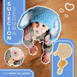 Chupón ortodóntico con dibujos animados Chupon Bebe De Lujo, Rey O Reina, Diseño Vip Con Clip