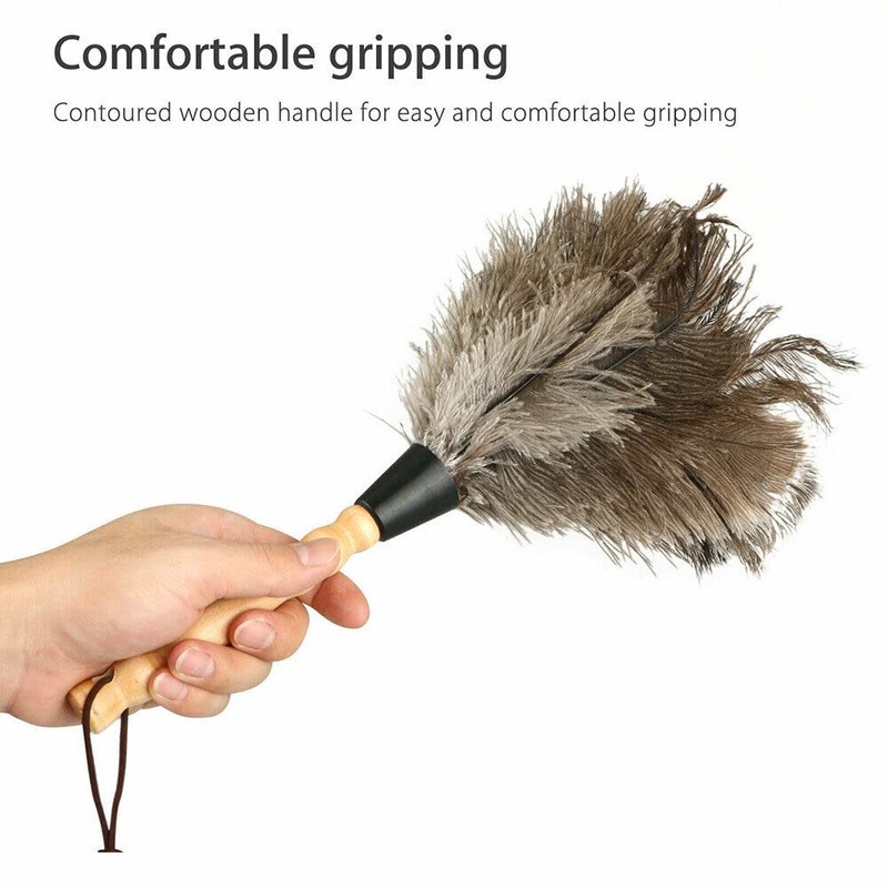 TEAMWILL 2PACKS 13" Ostrich Feather Duster Durable Dust Collecting Cleaning