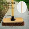 10” Outdoor Yard Broom with Wooden Handle Stiff Bassine Hard